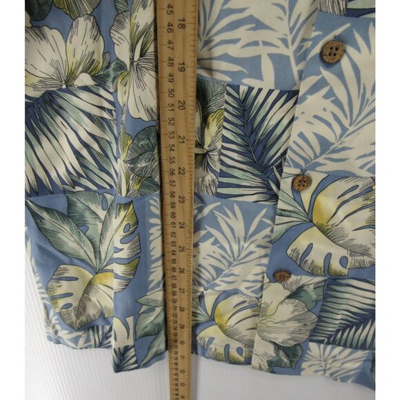 Tommy Bahama Shirt Large Silk Hawaiian Loop Collar Camp Floral Tropical - Picture 4 of 11